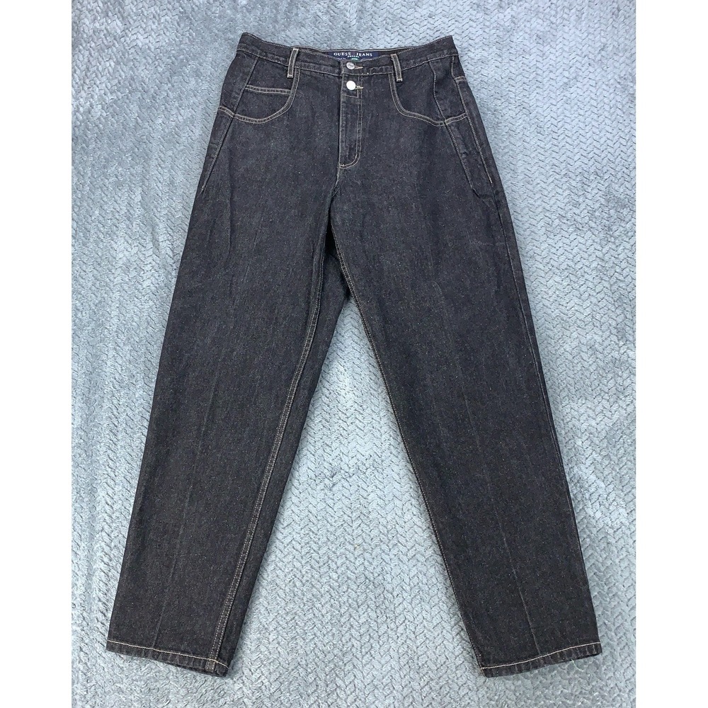 Vintage Guess Pascal 075 Jeans Mens 33 (Fits‎ 31x31) Black Loose Fit Tapered USA